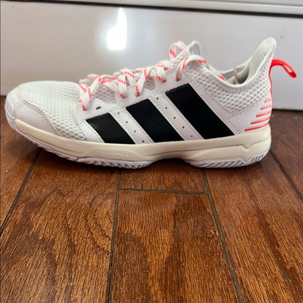 Adidas STABIL indoor White and Black Sneakers with Red Accents -  volleyball